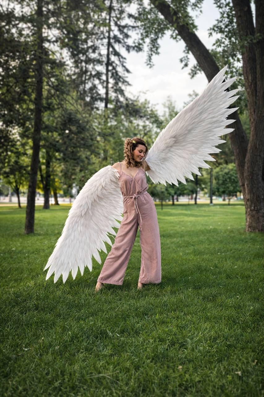 Bird Wings Adult Costume, Arm Wings for Cosplay, White Eagle Fantasy Wings, Stage Bird Costume
