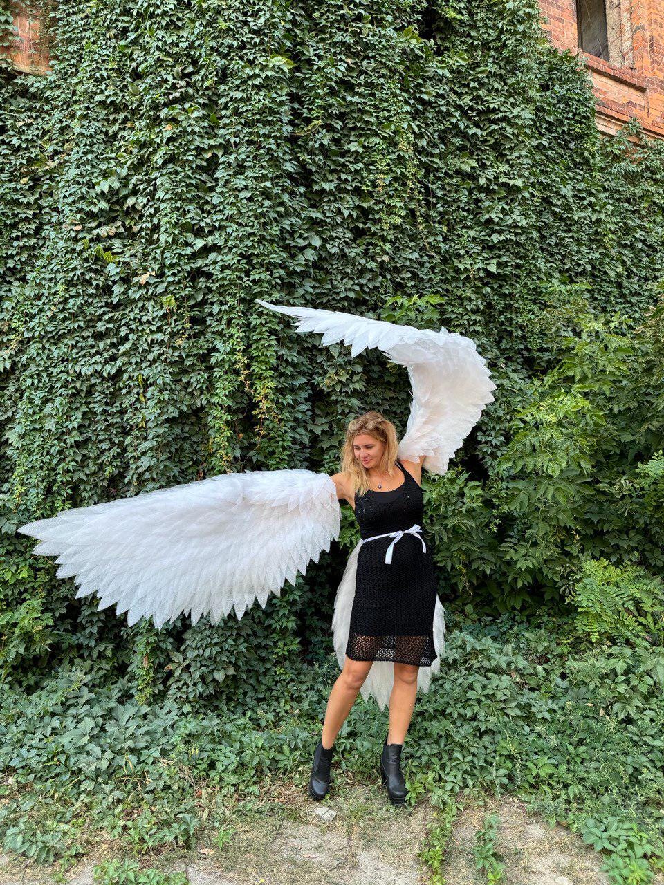 Bird Wings Adult Costume, Arm Wings for Cosplay, White Eagle Fantasy Wings, Stage Bird Costume image 5