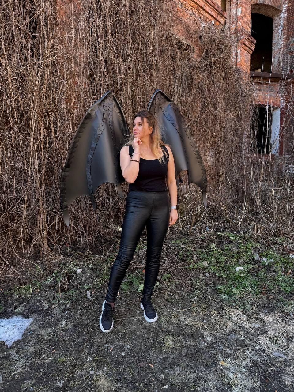 Bat Wings Cosplay Costume, Vampire Demon Dragon Wings, Black Gothic Wings, Halloween Costume image 3