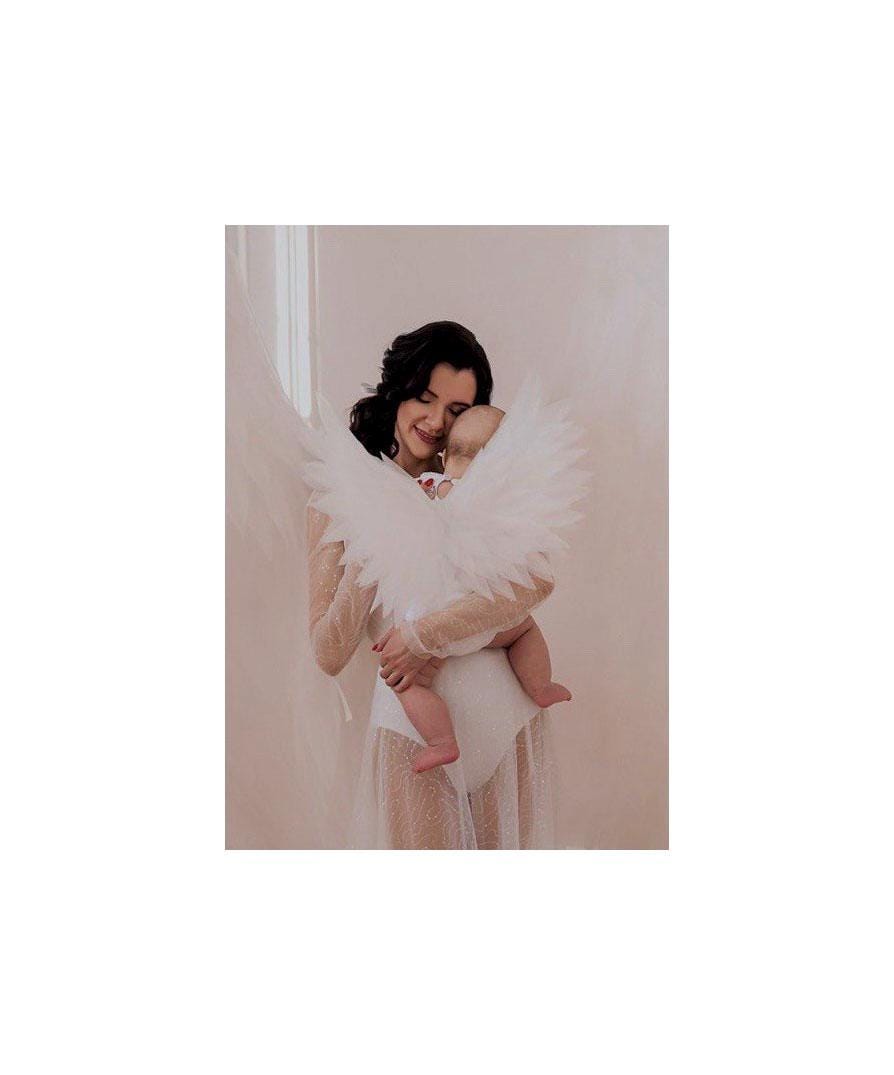 Newborn Angel Wings – Baby Photo Prop for Photography, White Costume, Unique Gift image 1