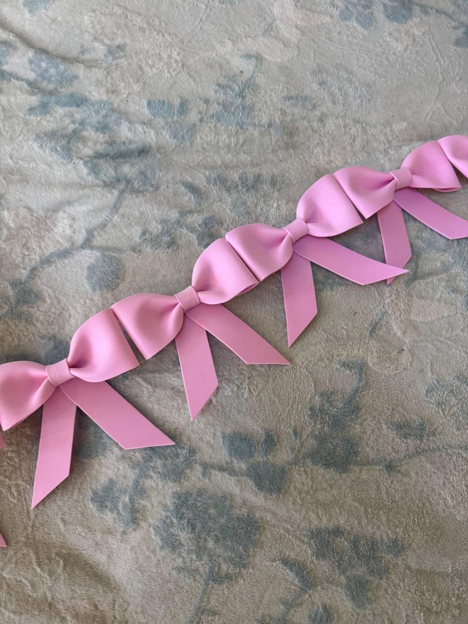 Pink Bow Garland, Bow Banner Party Decor, Birthday Wall Decoration, Baby Shower Garland, Wedding Bow Bunting, Nursery Decor image 14