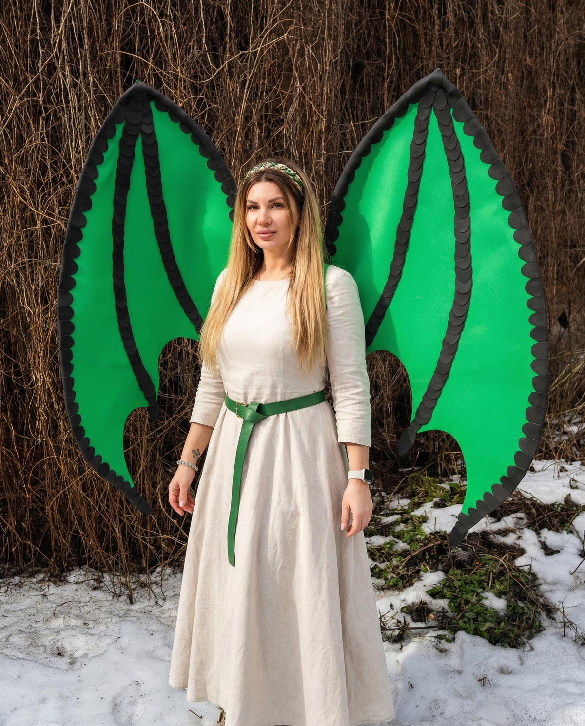 Dragon Cosplay Wings and Tail Set, Dragon Costume, Green Dragon Wings, Dragon Tail, Fantasy Dragon Outfit