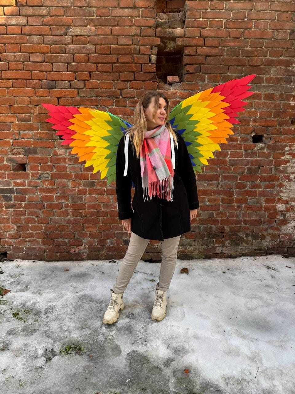 Rainbow Wings Butterfly Costume, Pride Festival Fairy Wings, Ombre Fantasy Cosplay, Phoenix Bird Costume, LGBT Festival Costume image 5