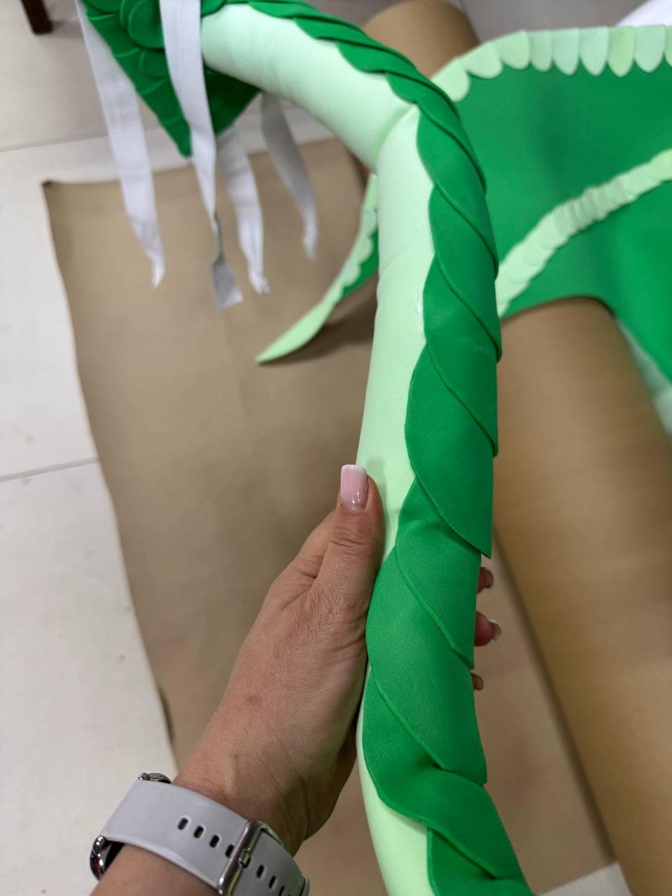 Green Dragon Wings and Tail Set, Dragon Cosplay Costume, Fursuit Dragon Tail, Fantasy Wings Costume, Adult Dragon Outfit image 6