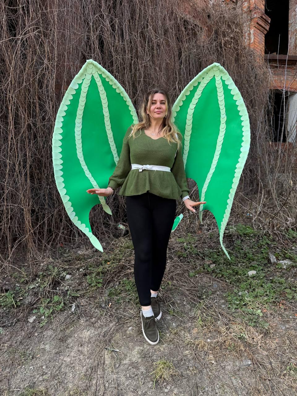 Green Dragon Wings and Tail Set, Dragon Cosplay Costume, Fursuit Dragon Tail, Fantasy Wings Costume, Adult Dragon Outfit image 10