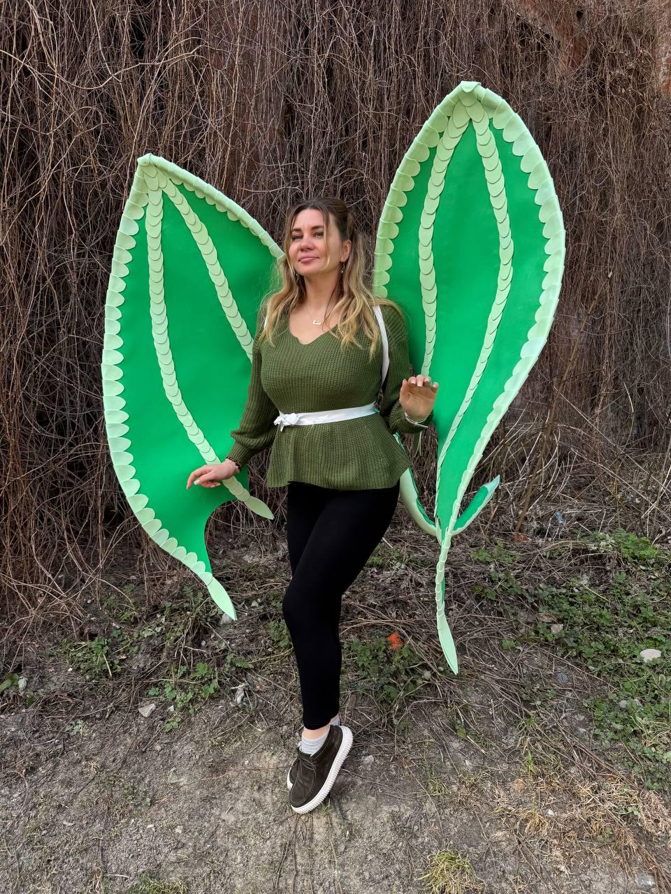 Green Dragon Wings and Tail Set, Dragon Cosplay Costume, Fursuit Dragon Tail, Fantasy Wings Costume, Adult Dragon Outfit image 18