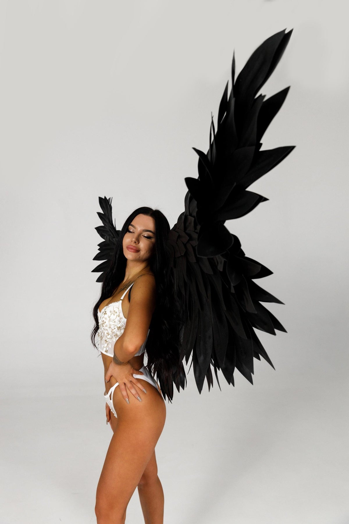 Black angel wings - huge black angel wings - demon wings - wings Halloween costume, NOT NATURAL FEATHERS image 6