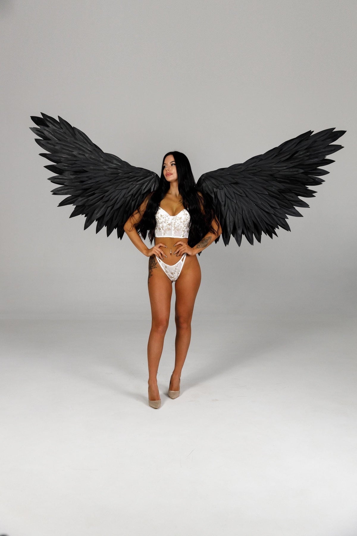 Black Angel Wings Foam EVA Wings Large Dark Angel Wings Gothic Cosplay Halloween Costume Photography Prop