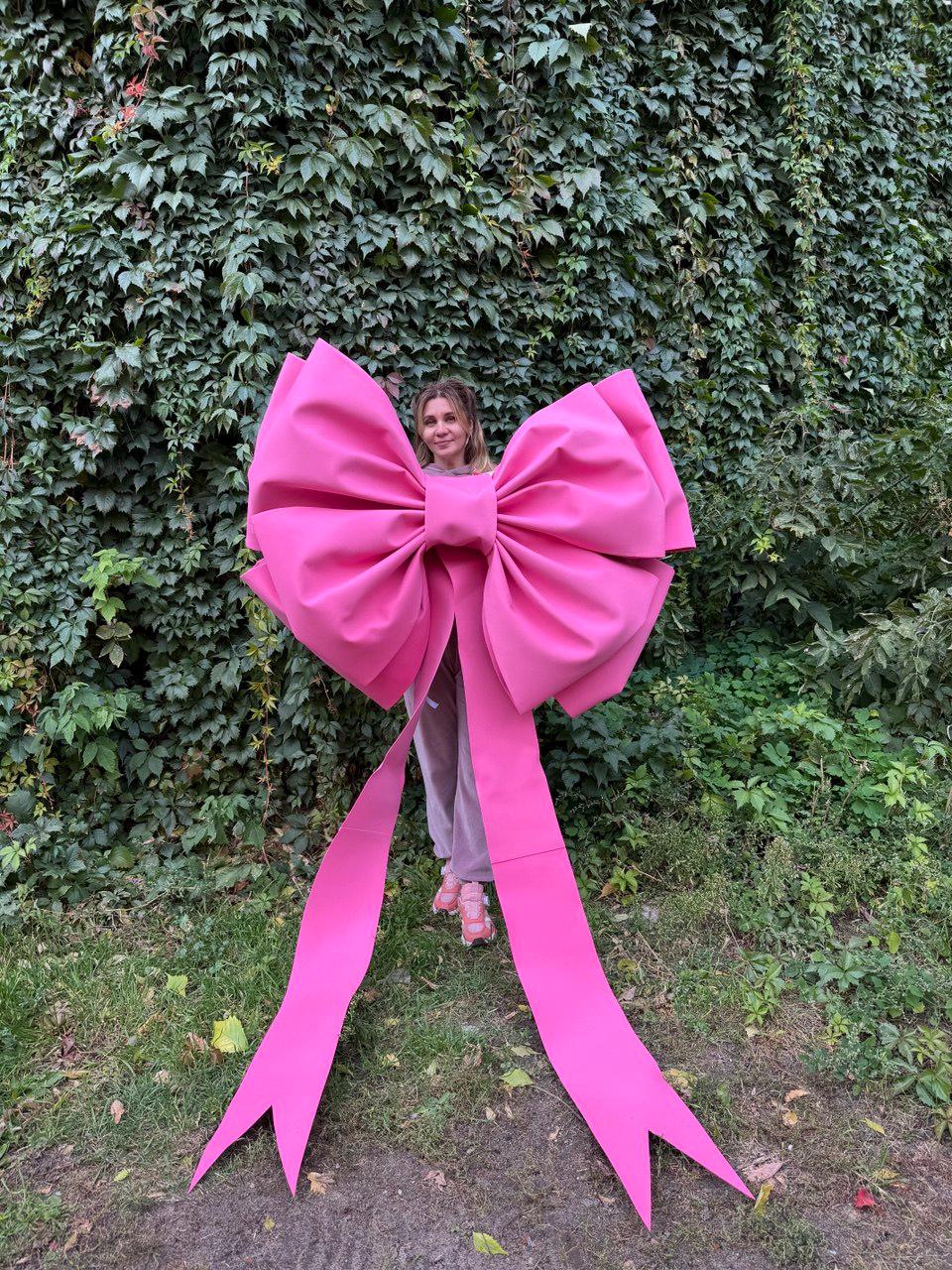 Large Red Outdoor Bow, Giant Front Door Bow, Big Statement Bow, Handmade Decor, Wedding Aisle Bow, Event Decoration image 3