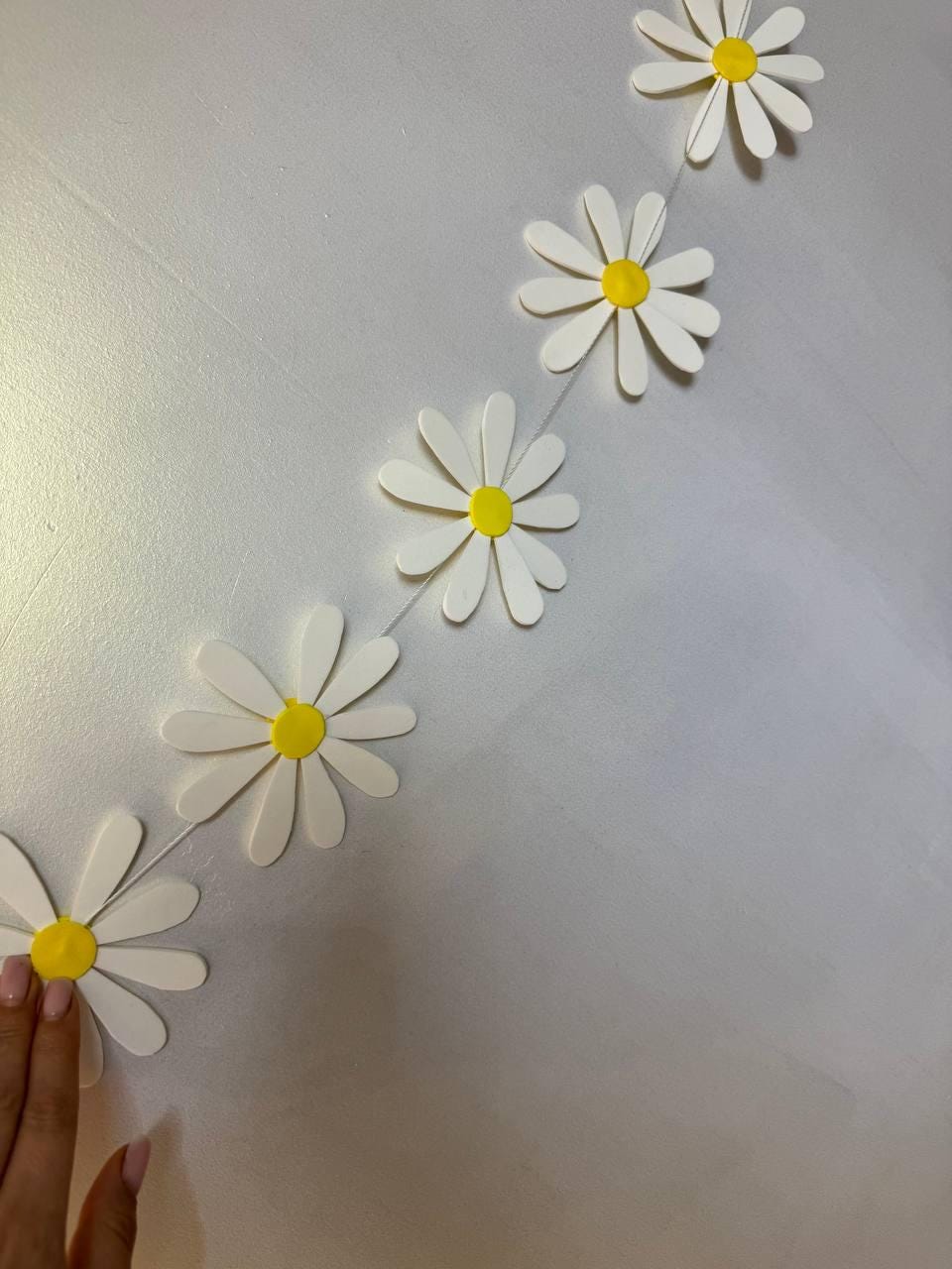Daisy Garland Decor, Flower Banner Party Decoration, Spring Birthday Decor, Baby Shower Garland, Easter Mantel Garland, Summer Wall Decor image 11