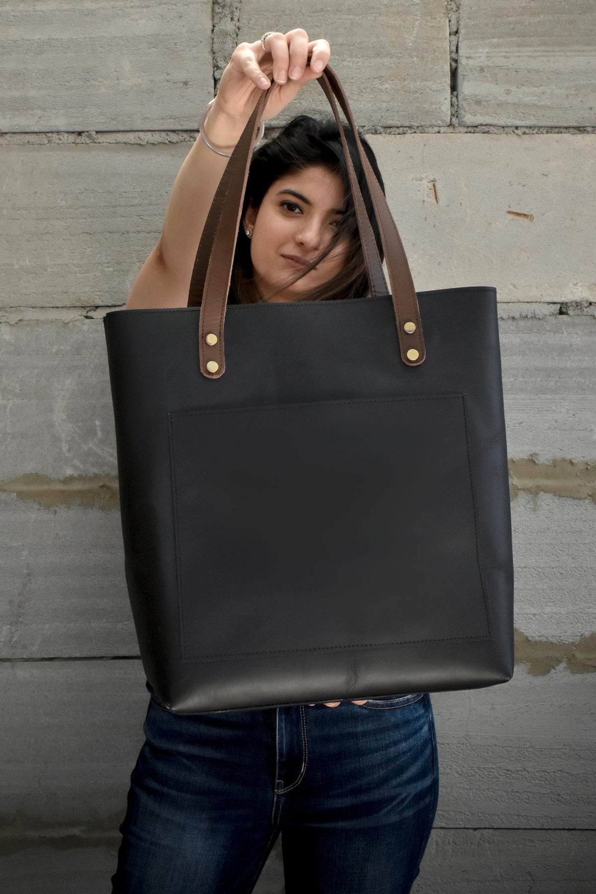 Full Grain Leather Tote Bag: Handmade, Personalized, Laptop Handbag, Work image 2