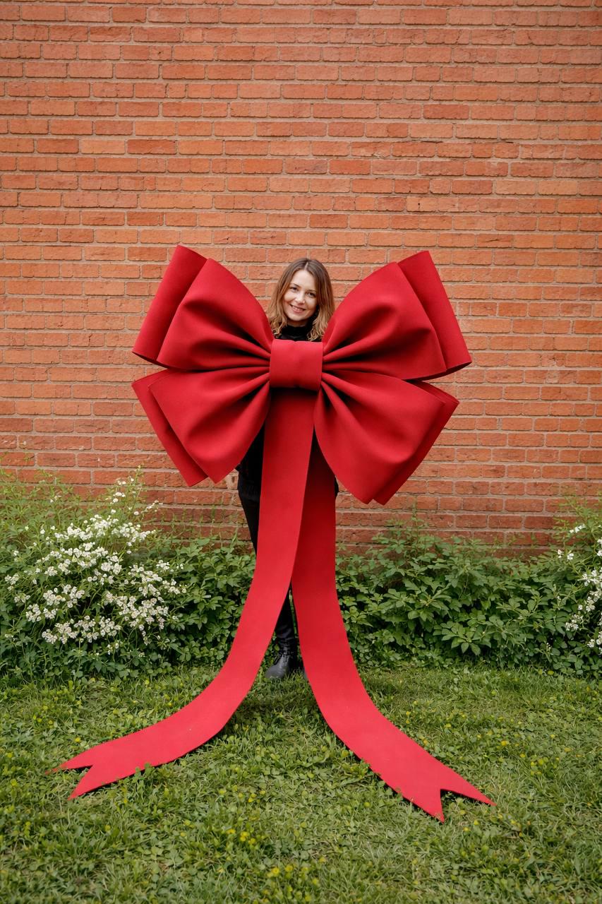Large Red Outdoor Bow, Giant Front Door Bow, Big Statement Bow, Handmade Decor, Wedding Aisle Bow, Event Decoration