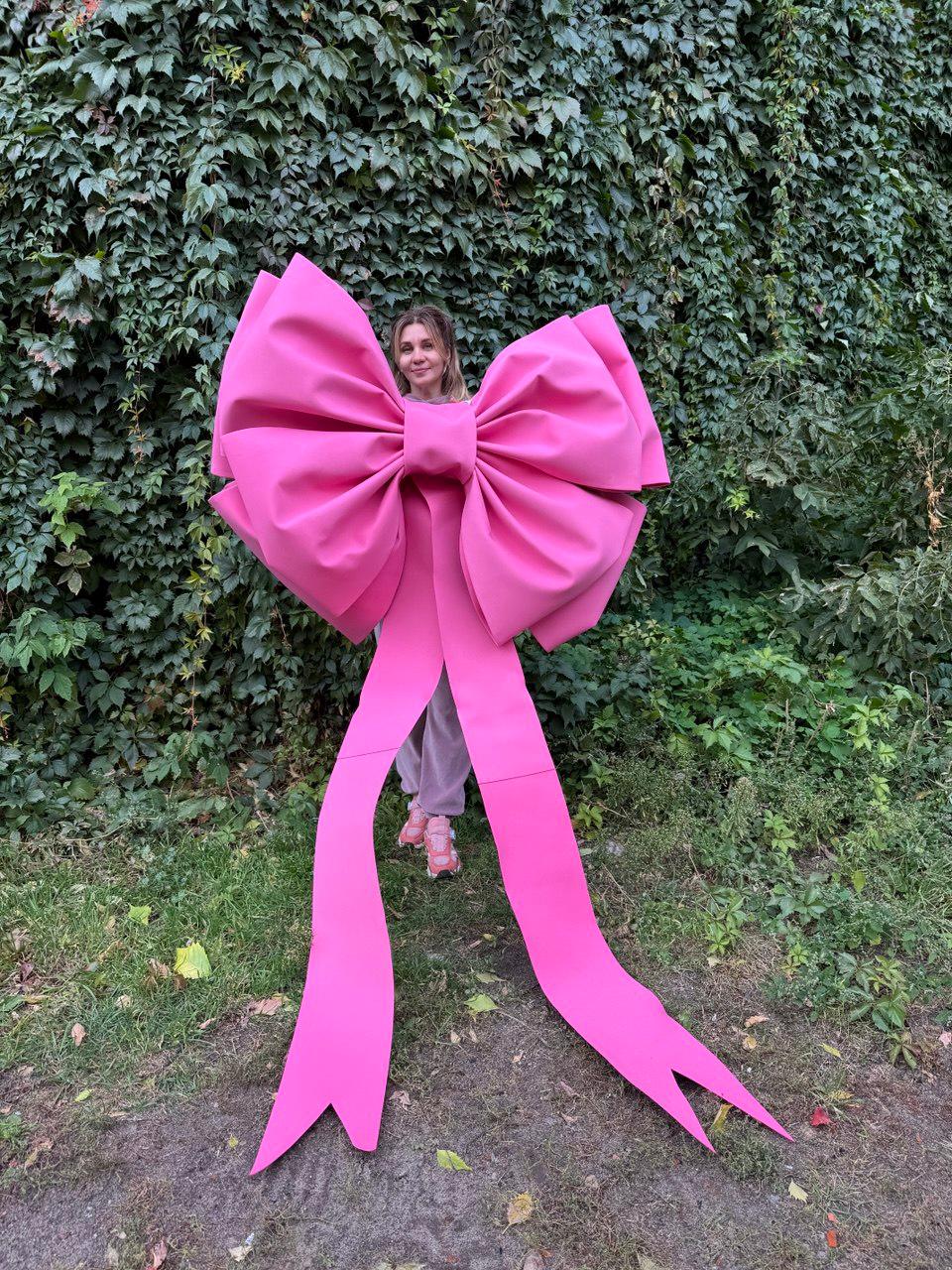 Large Red Outdoor Bow, Giant Front Door Bow, Big Statement Bow, Handmade Decor, Wedding Aisle Bow, Event Decoration image 4