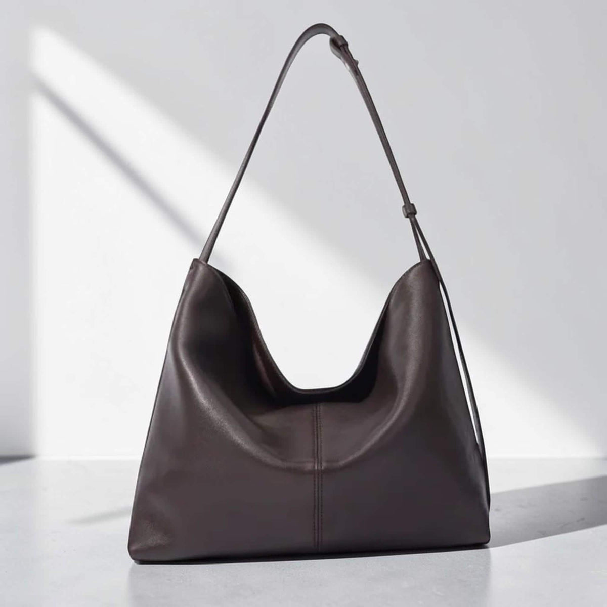 Lambskin Leather Tote Bag Women, Soft Shoulder Bag, Large Capacity Crossbody Purse, Minimalist Everyday Handbag, Designer Commuter Bag