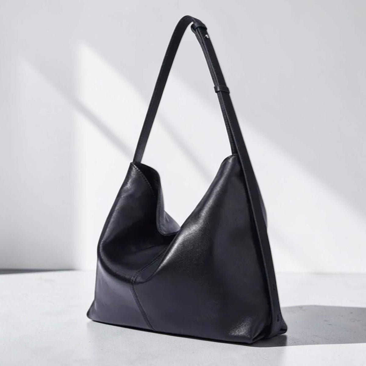 Lambskin Leather Tote Bag Women, Soft Shoulder Bag, Large Capacity Crossbody Purse, Minimalist Everyday Handbag, Designer Commuter Bag image 7