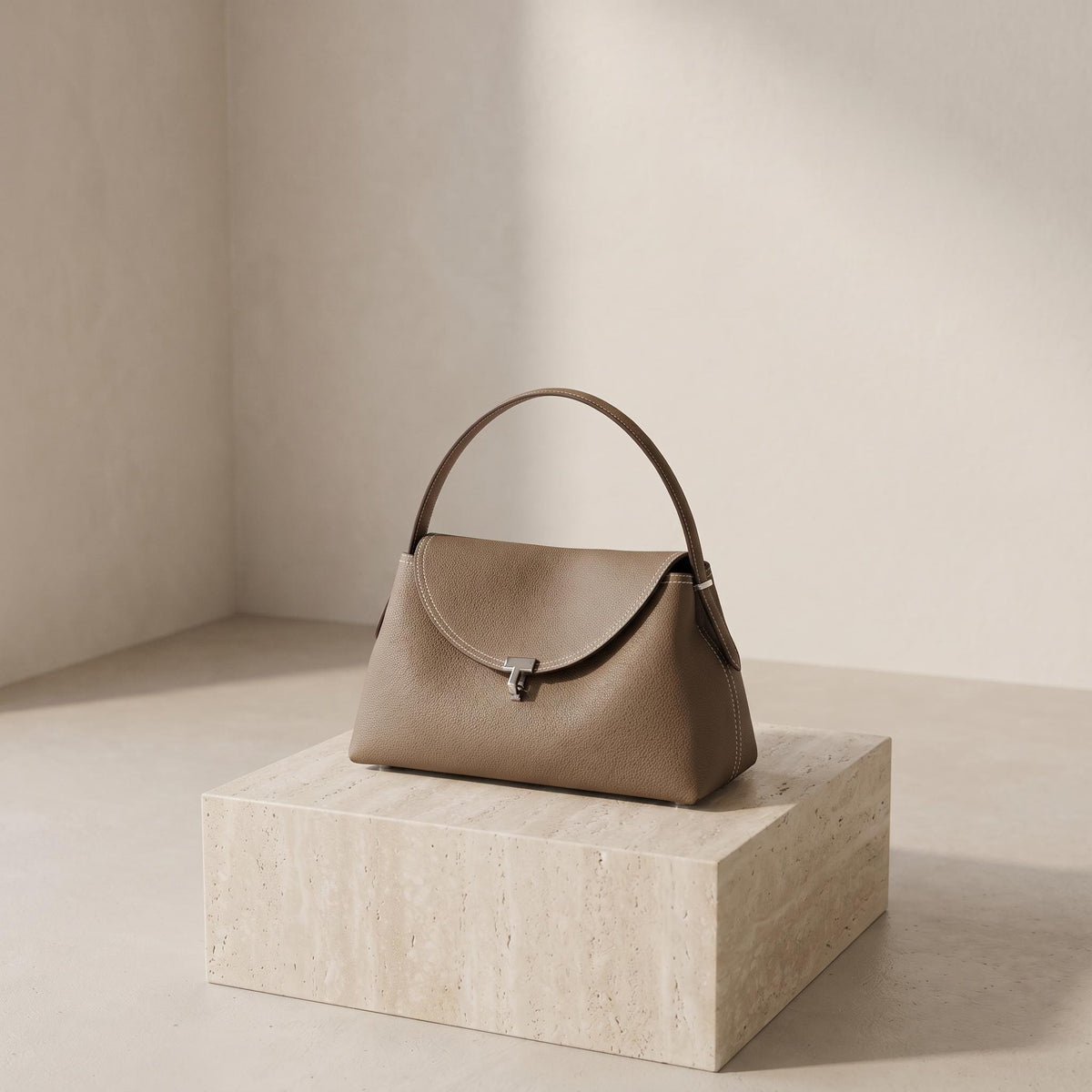 Leather Top Handle Bag for Women, Structured Crossbody Shoulder Bag, Minimalist Quiet Luxury Purse, Old Money Style Everyday Gift