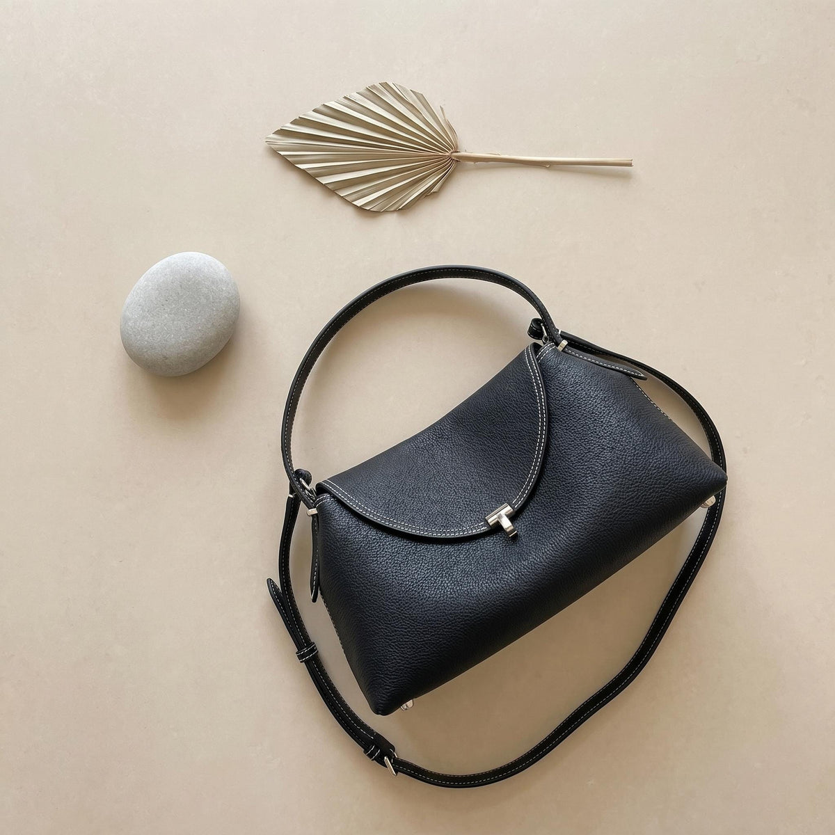 Leather Top Handle Bag for Women, Structured Crossbody Shoulder Bag, Minimalist Quiet Luxury Purse, Old Money Style Everyday Gift