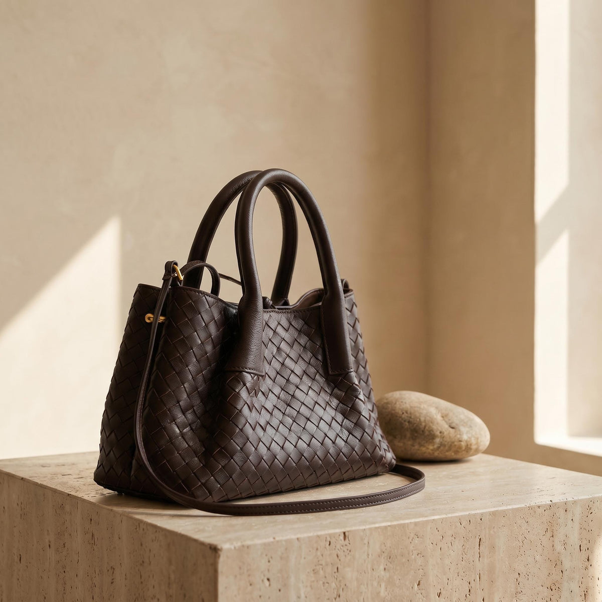 Handwoven Leather Tote Bag, Woven Leather Shoulder Bag, Soft Genuine Leather Purse, Minimalist Quiet Luxury Handbag, Gift for Her