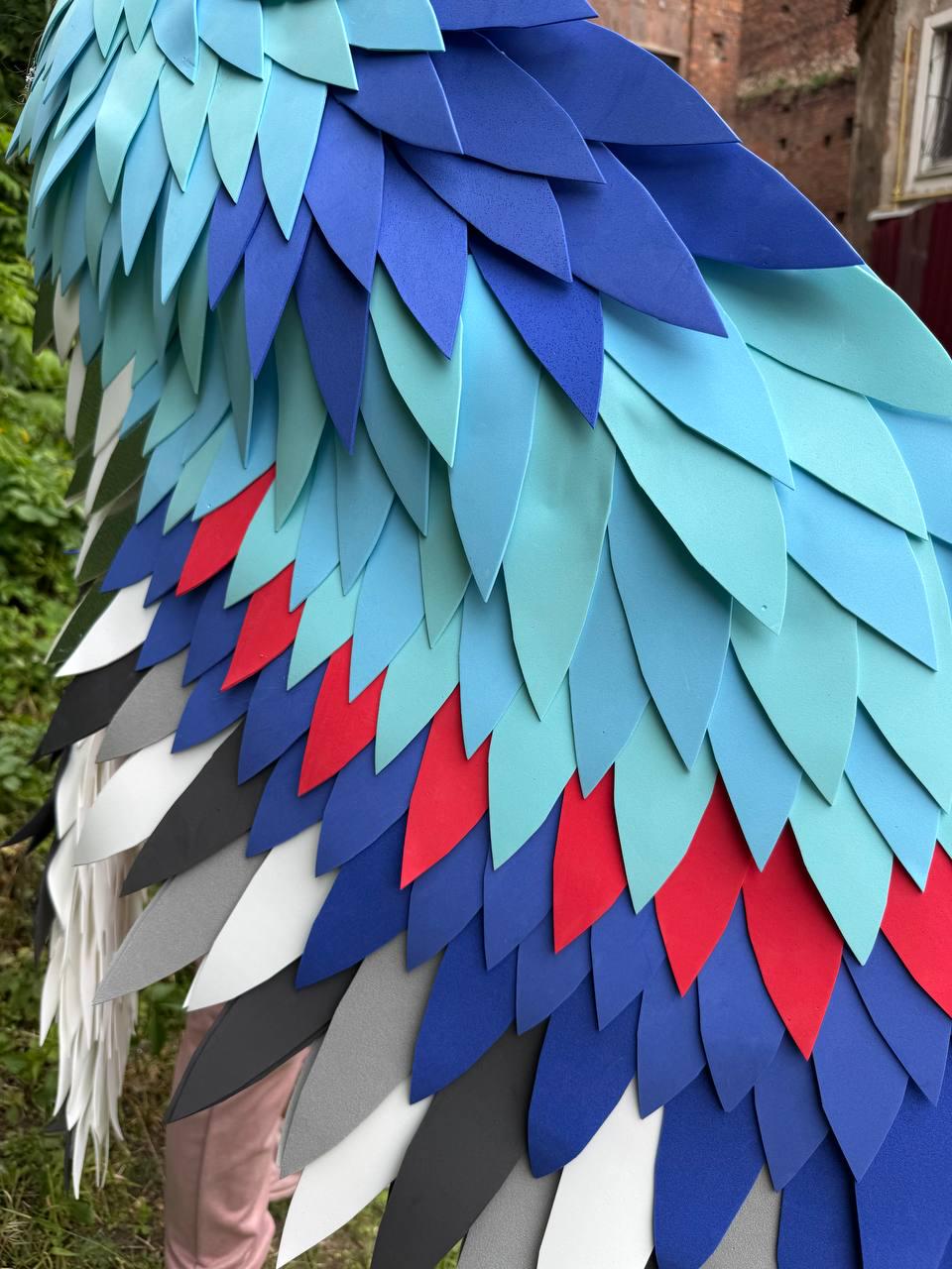 Bird Wings Costume with Tail, Macaw Cosplay, Tropical Parrot Outfit, Large Performance Wings, Festival Carnival Costume image 16