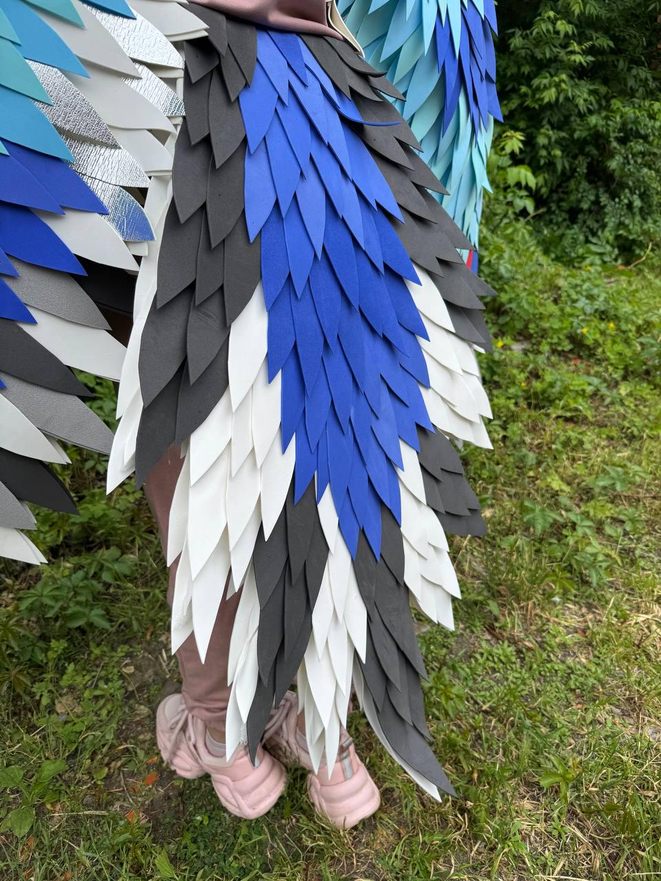 Bird Wings Costume with Tail, Macaw Cosplay, Tropical Parrot Outfit, Large Performance Wings, Festival Carnival Costume image 17