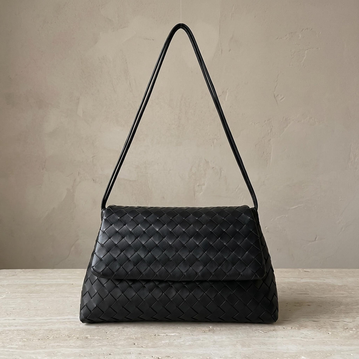 Woven Lambskin Shoulder Bag, Soft Woven Leather Tote, Minimalist Quiet Luxury Handbag, Designer Style Purse, Everyday Bag for Her