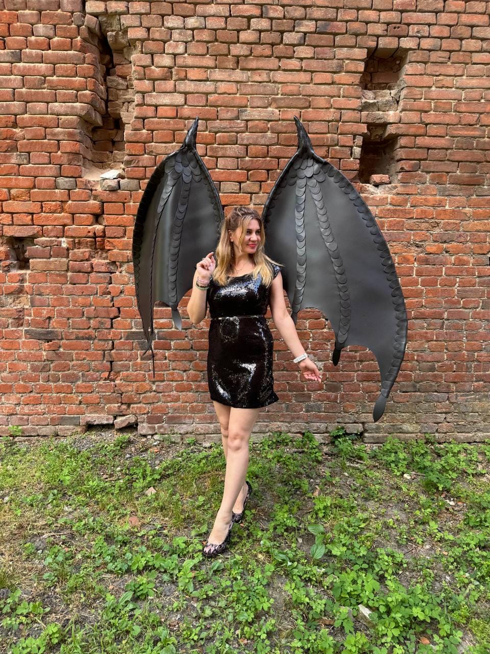 Bat Wings Costume Black Dragon Wings Demon Wings Vampire Cosplay Fursuit Wings Halloween Costume Adult Costume image 11