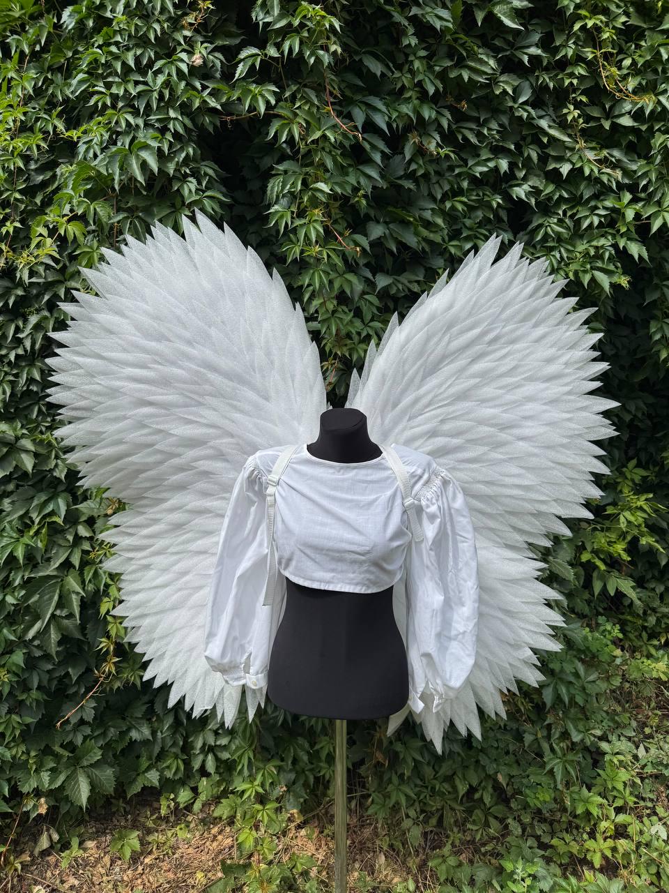 Angel wings costume cosplay white bird wings cosplay birthday outfit halloween party Christmas cupid costume baby girl image 3