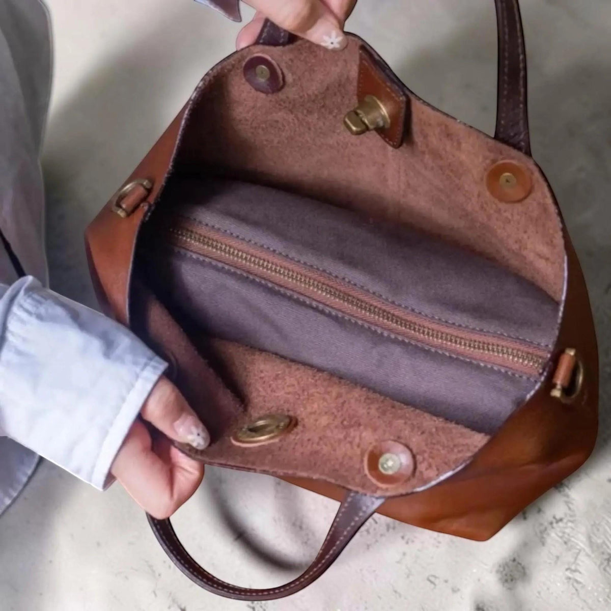 Leather Tote Bag for Women, Genuine Cowhide Top Grain Leather Crossbody Handbag, Retro Work Purse, Elegant Everyday Womens Leather Tote image 6