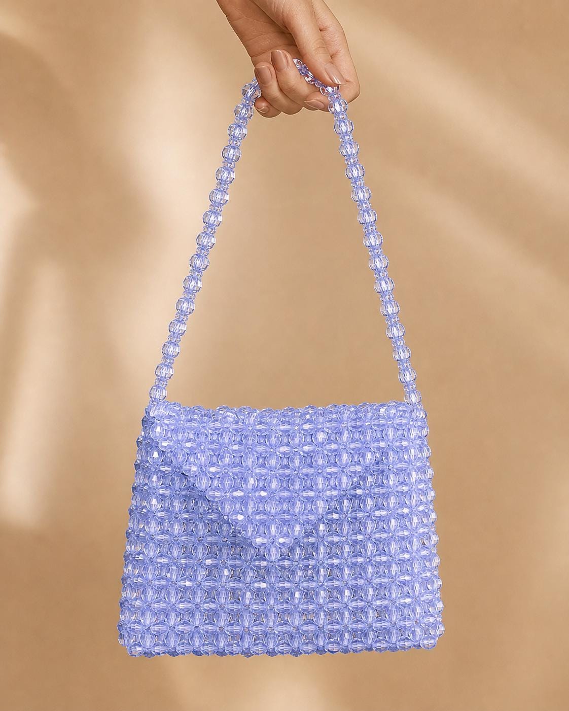 Handmade Crystal Beaded Shoulder Bag, Y2K Mini Handbag, Evening Party Clutch