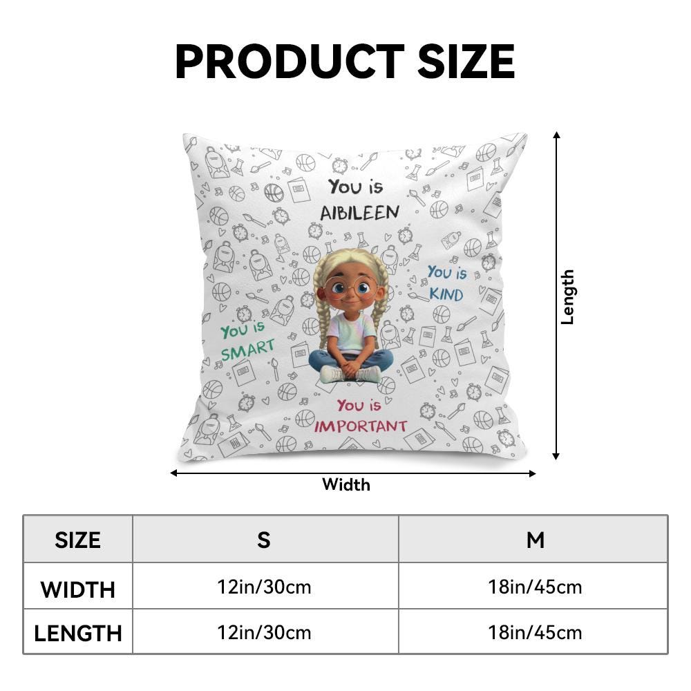 You Is Kind Smart Important Pillow, Personalized Affirmation Pillow for Girls, Empowering Daughter Gift