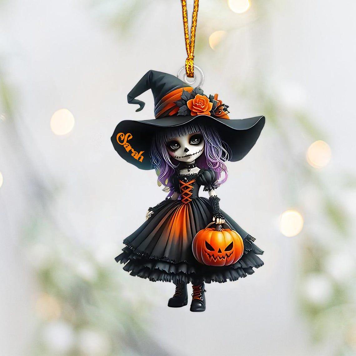 Little Witch Personalized Witch Custom Shaped Ornament, Tree Decor, Creepy Witchy Ornament for Wiccan, Preppy Ornament, Ornament Gift 2026