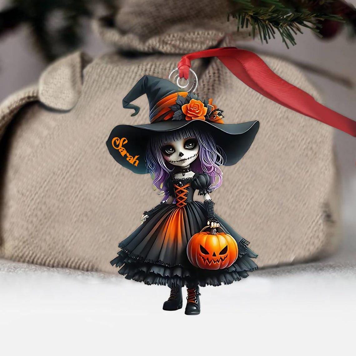 Little Witch Personalized Witch Custom Shaped Ornament, Tree Decor, Creepy Witchy Ornament for Wiccan, Preppy Ornament, Ornament Gift 2026