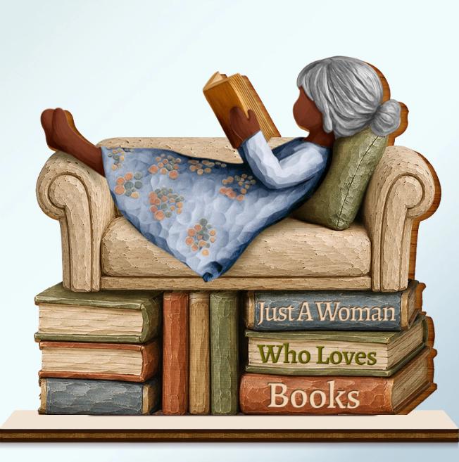 A Girl Boy Who Loves Books Wood Carving Style - Personalized Custom Shaped Wooden Plaque - Christmas Gift For Book Lover, Bookworm