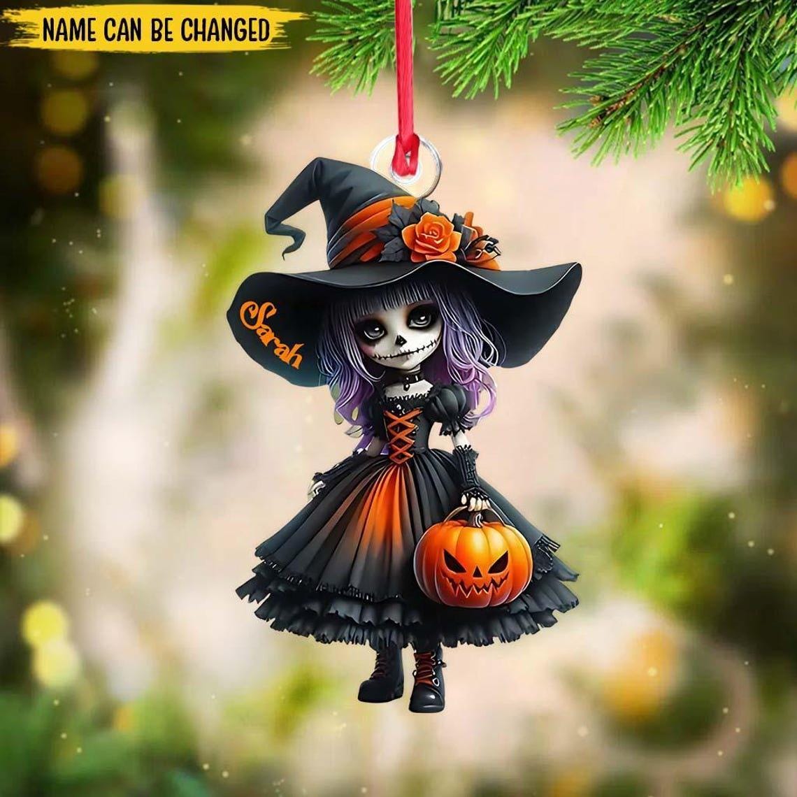 Little Witch Personalized Witch Custom Shaped Ornament, Tree Decor, Creepy Witchy Ornament for Wiccan, Preppy Ornament, Ornament Gift 2026