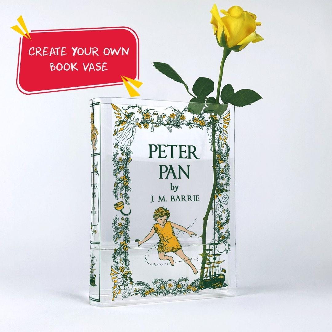 Make Your Own Book Acrylic Vase, Personalized Book Cover Vase, Custom Literary Home Decor, Book Lover Gift, Unique Reading Room Decor