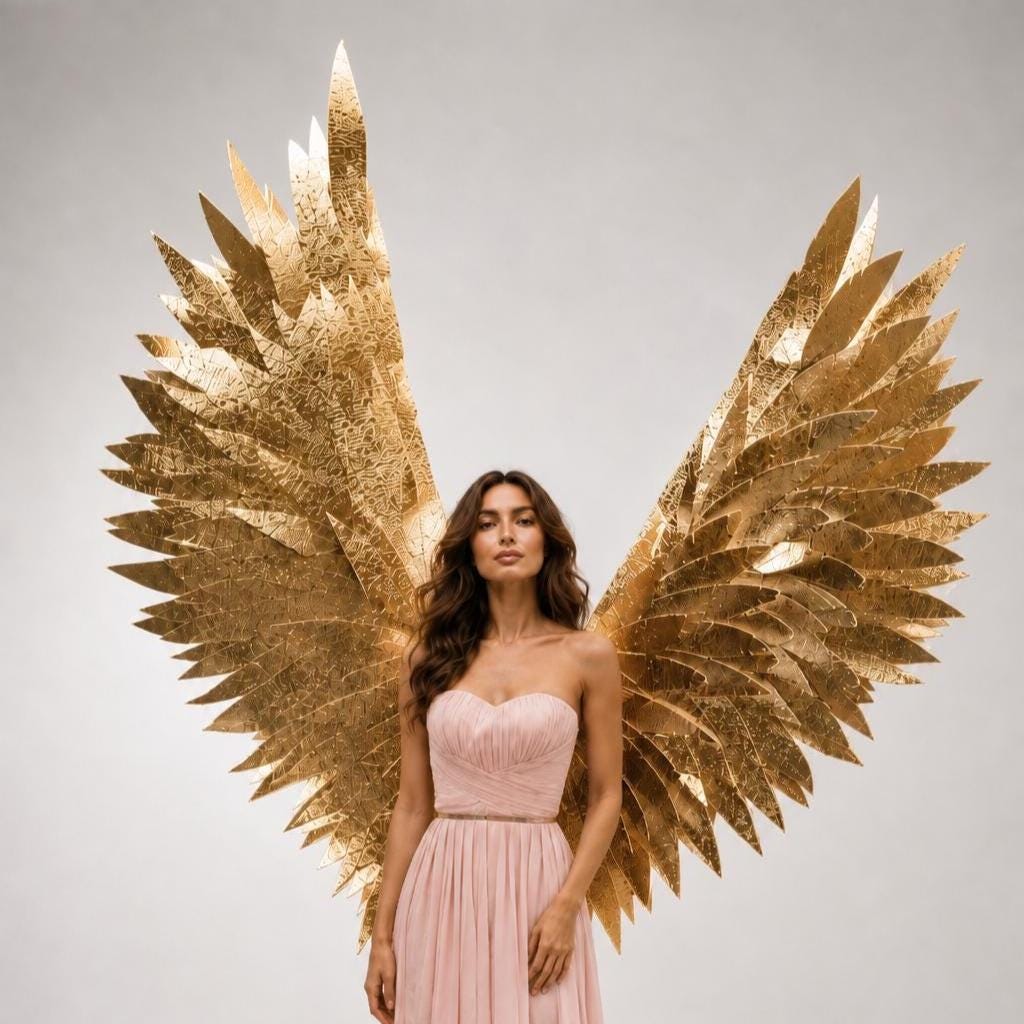 Large Gold Angel Wings, Fantasy Costume Wings, Handmade Cosplay Wings for Photoshoot, Stage & Festival