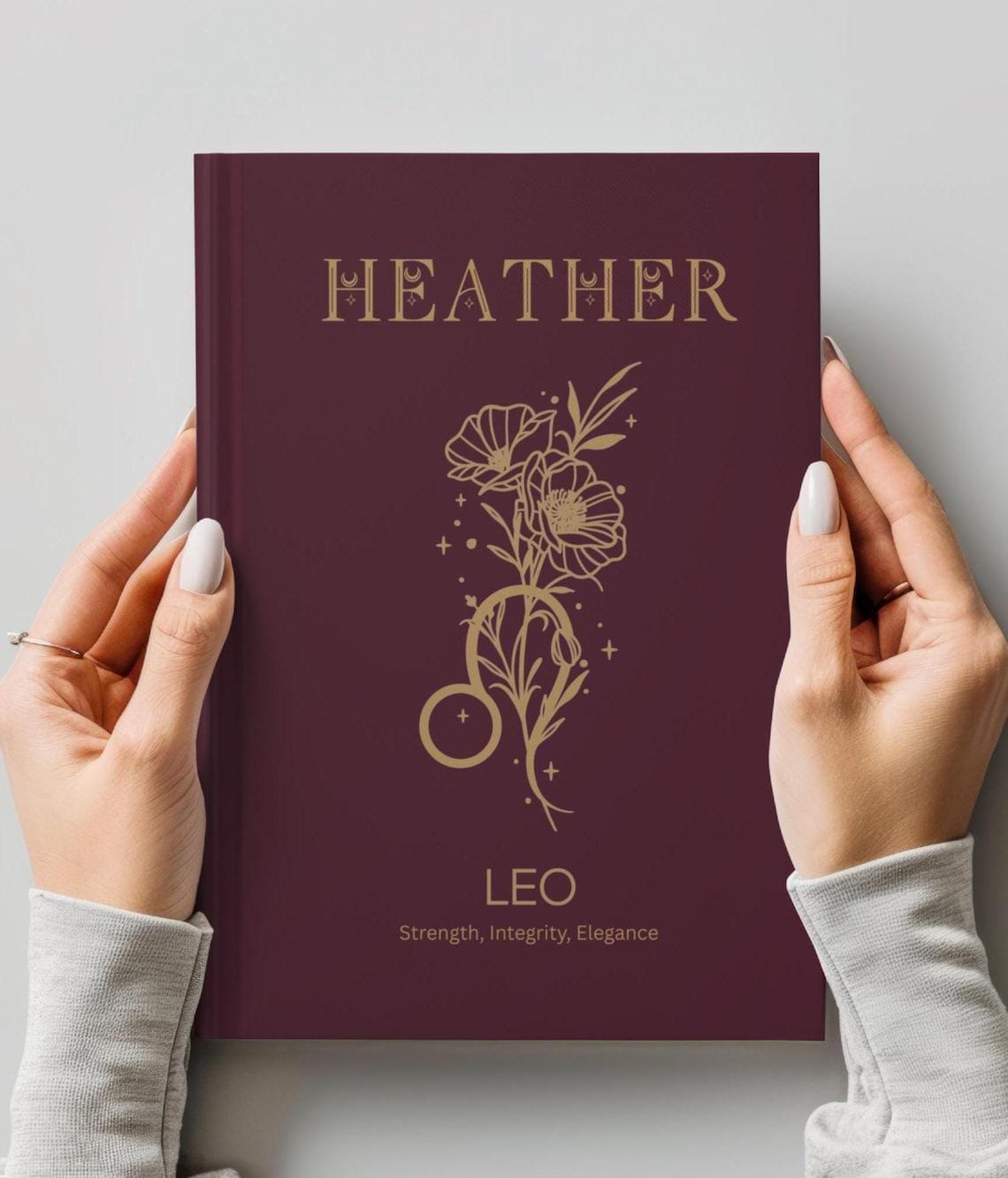 Custom Zodiac Birth Flower Journal, Virgo Leo Libra Personalized Notebook, Astrology Gift, Birthday Keepsake, Floral Zodiac Journal