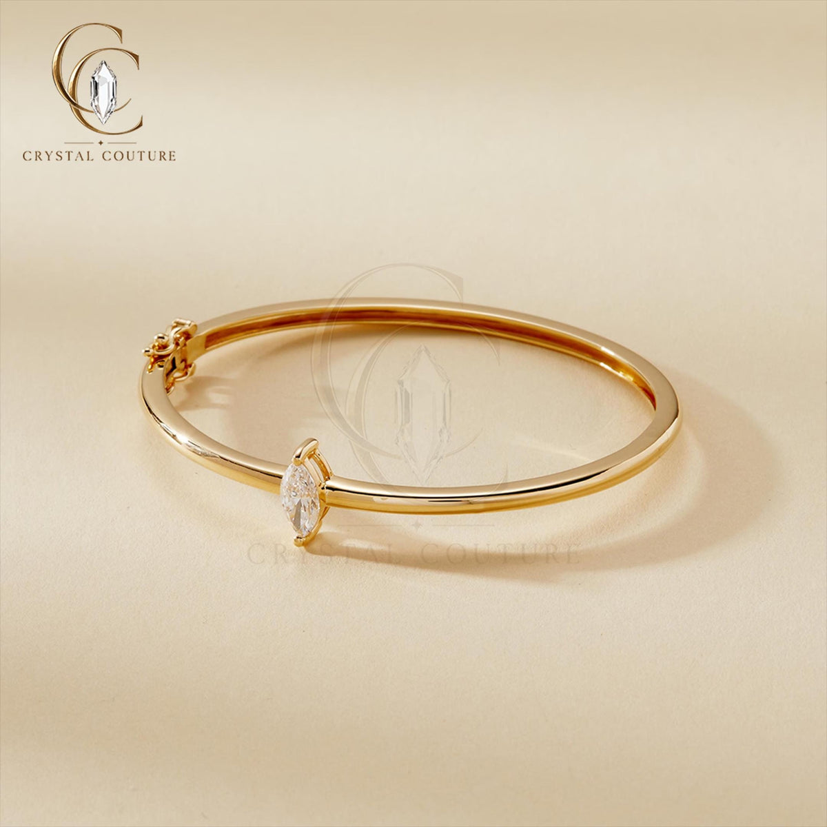 Solid Gold Open Bangle Lab Grown Diamond Floral Bracelet Wedding Jewelry Bridal Gift Women