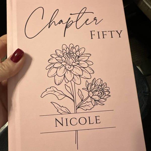 Personalized Birthday Flower Journal, Custom Age Chapter Notebook, Birth Month Flower Gratitude Journal, Name Gift for Her,