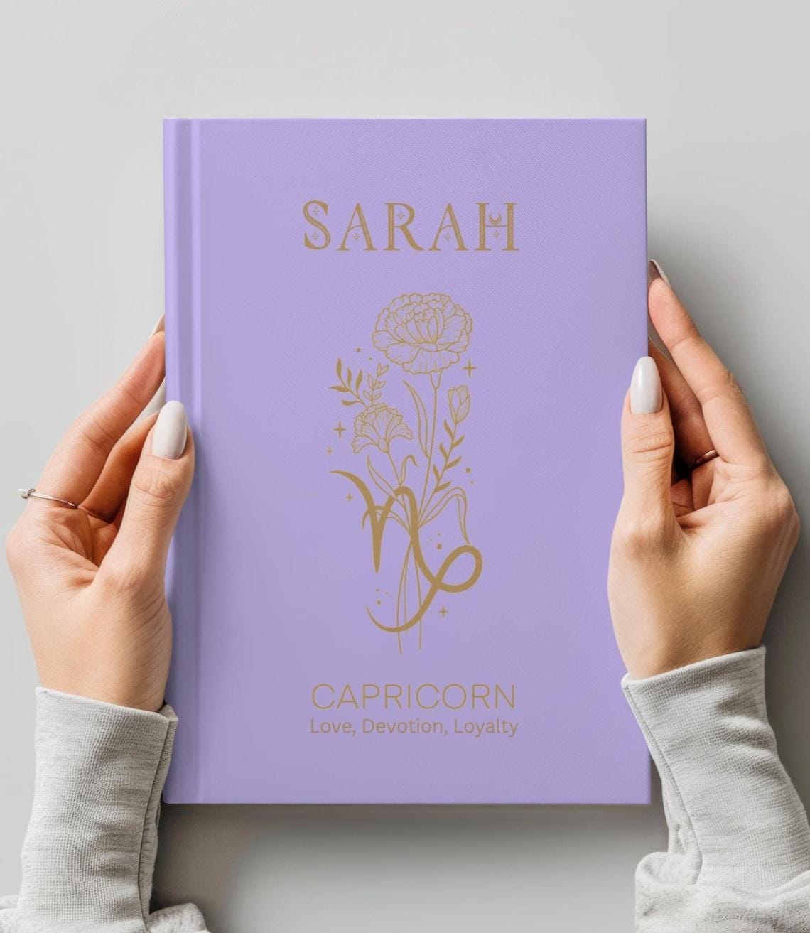 Custom Zodiac Birth Flower Journal, Virgo Leo Libra Personalized Notebook, Astrology Gift, Birthday Keepsake, Floral Zodiac Journal