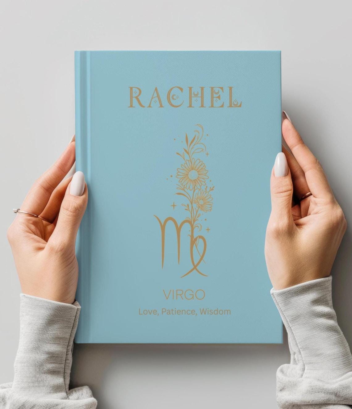 Custom Zodiac Birth Flower Journal, Virgo Leo Libra Personalized Notebook, Astrology Gift, Birthday Keepsake, Floral Zodiac Journal