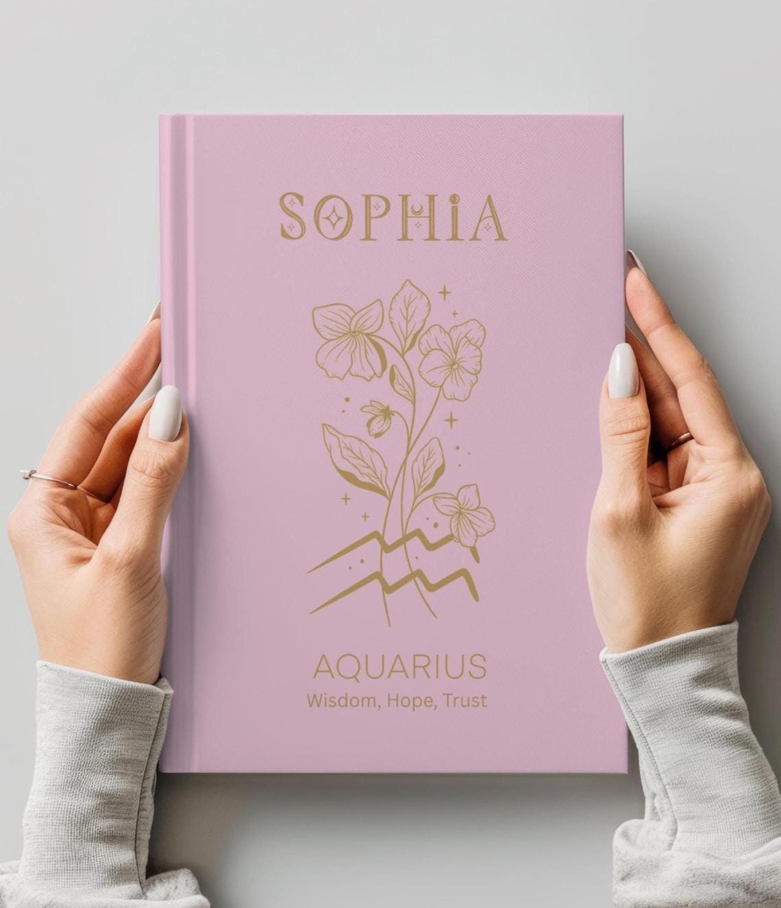 Custom Zodiac Birth Flower Journal, Virgo Leo Libra Personalized Notebook, Astrology Gift, Birthday Keepsake, Floral Zodiac Journal