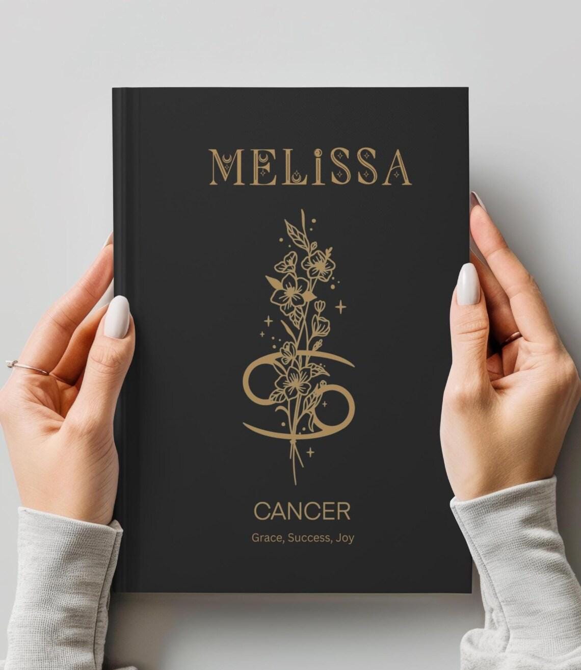 Custom Zodiac Birth Flower Journal, Virgo Leo Libra Personalized Notebook, Astrology Gift, Birthday Keepsake, Floral Zodiac Journal