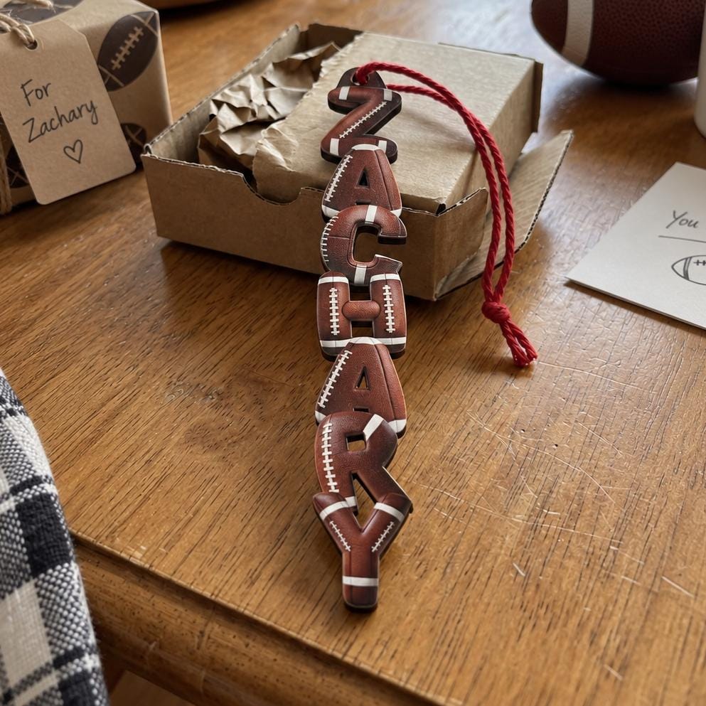 Personalized Sports Letter Ornament, Custom Name Christmas Decoration, Wooden Sports Gift for Kids, Athletes, Fans and Sports Lovers